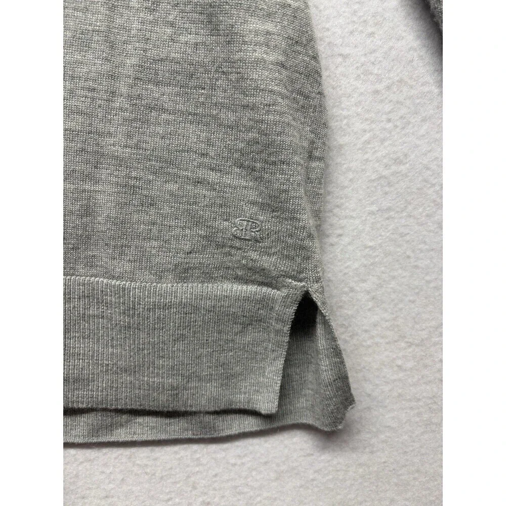Banana Republic Jumper Mens Medium Gray 100% Merino Wool V Neck Knit